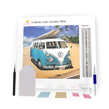 Load image into Gallery viewer, Blue Bus On The Beach DIY Diamond Painting
