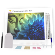 Load image into Gallery viewer, Buddha And Blue Lotus DIY Diamond Painting