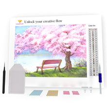Load image into Gallery viewer, Cozy Wooden Bench On The Riverbank DIY Diamond Painting