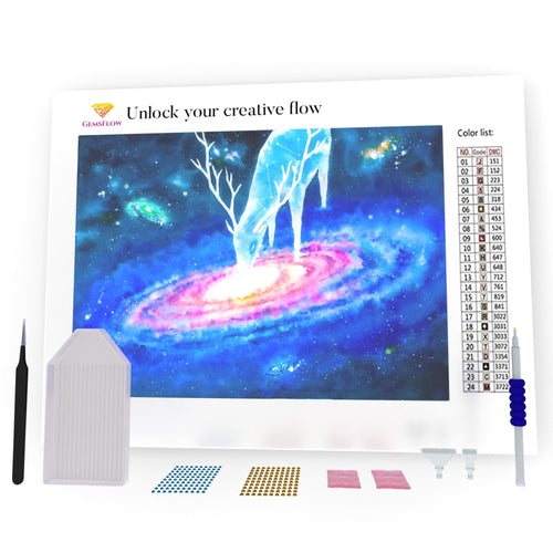 Deer With Abstract Galaxy DIY Diamond Painting