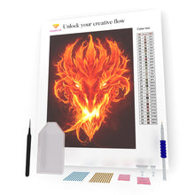 Load image into Gallery viewer, Fire Dragon Head DIY Diamond Painting