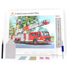 Load image into Gallery viewer, Fire Truck DIY Diamond Painting