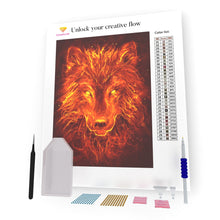 Load image into Gallery viewer, Fire Wolf Head DIY Diamond Painting