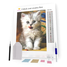 Load image into Gallery viewer, Gray Kitten DIY Diamond Painting