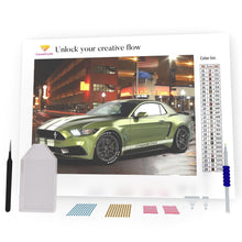 Load image into Gallery viewer, Green Ferrari DIY Diamond Painting