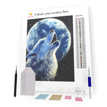 Load image into Gallery viewer, Howling Wolf DIY Diamond Painting