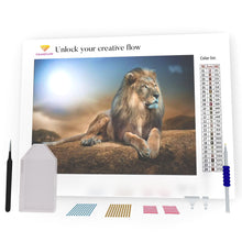 Load image into Gallery viewer, Lion Under The Moon DIY Diamond Painting