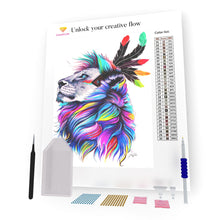 Load image into Gallery viewer, Lion With Feathers DIY Diamond Painting