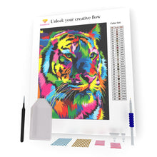 Load image into Gallery viewer, Multicolored Tiger DIY Diamond Painting