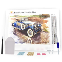 Load image into Gallery viewer, Old Blue Car DIY Diamond Painting