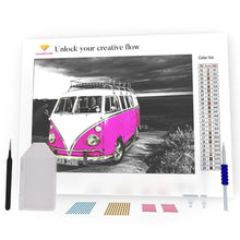 Load image into Gallery viewer, Pink Bus DIY Diamond Painting