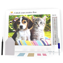 Load image into Gallery viewer, Puppy And A Kitten DIY Diamond Painting