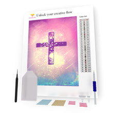 Load image into Gallery viewer, Purple Cross DIY Diamond Painting