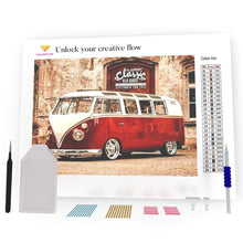 Load image into Gallery viewer, Red And White Bus DIY Diamond Painting