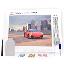 Load image into Gallery viewer, Red Car In The City DIY Diamond Painting