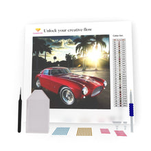 Load image into Gallery viewer, Red Car Near The Palms DIY Diamond Painting