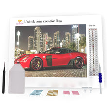 Load image into Gallery viewer, Red Sport Car At Night DIY Diamond Painting