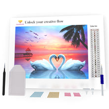 Load image into Gallery viewer, Swans In The Sea DIY Diamond Painting