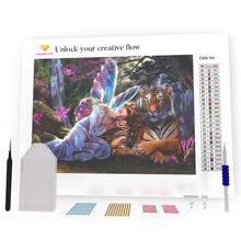 Load image into Gallery viewer, Tiger And A Girl DIY Diamond Painting
