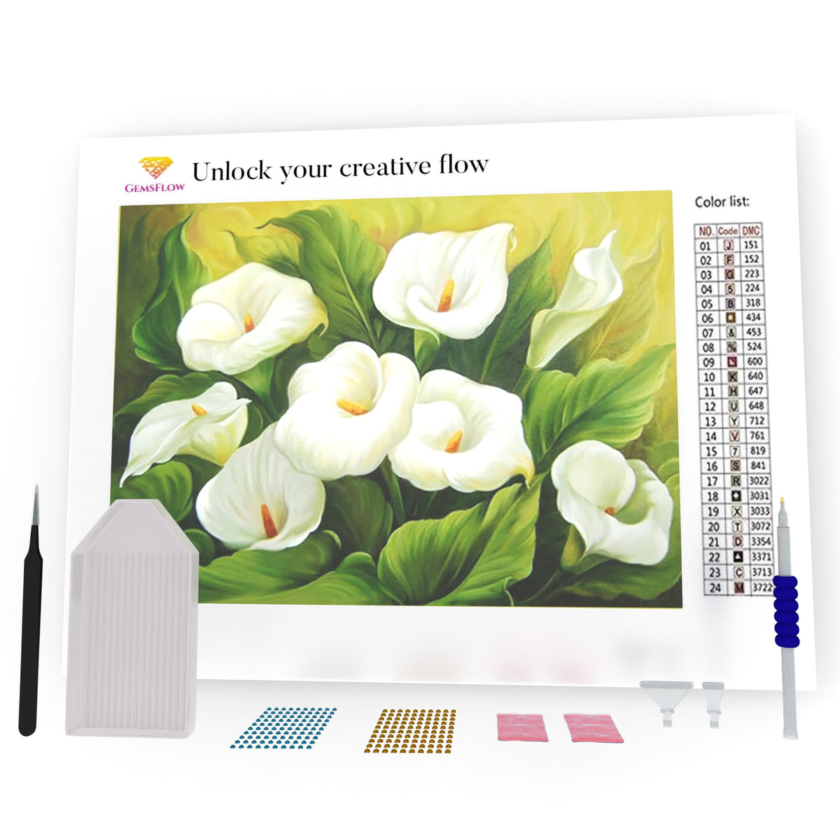 5D Diamond Painting Flowers White Calla Lily – QuiltsSupply