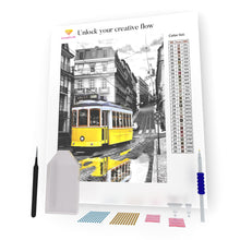 Load image into Gallery viewer, Yellow Tram In The Street DIY Diamond Painting