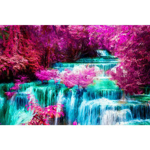 Beautiful Waterfall And Colorful Forest DIY Diamond Painting