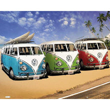 Load image into Gallery viewer, Blue, Green And Red Buses DIY Diamond Painting