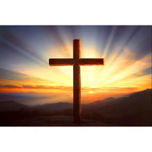 Load image into Gallery viewer, Christian Cross And Sunrise DIY Diamond Painting