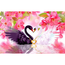 Load image into Gallery viewer, Dark And White Swans DIY Diamond Painting