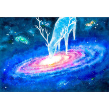Load image into Gallery viewer, Deer With Abstract Galaxy DIY Diamond Painting