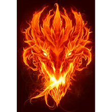 Load image into Gallery viewer, Fire Dragon Head DIY Diamond Painting