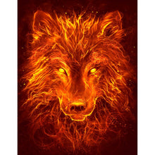 Load image into Gallery viewer, Fire Wolf Head DIY Diamond Painting