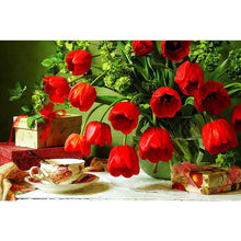 Load image into Gallery viewer, Flowers And A Cup Of Tea DIY Diamond Painting