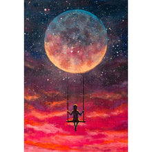Load image into Gallery viewer, Girl Riding On Big Moon DIY Diamond Painting
