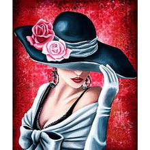 Load image into Gallery viewer, Hat Girl DIY Diamond Painting