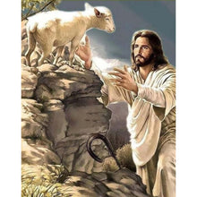 Load image into Gallery viewer, Jesus And A Small Sheep DIY Diamond Painting