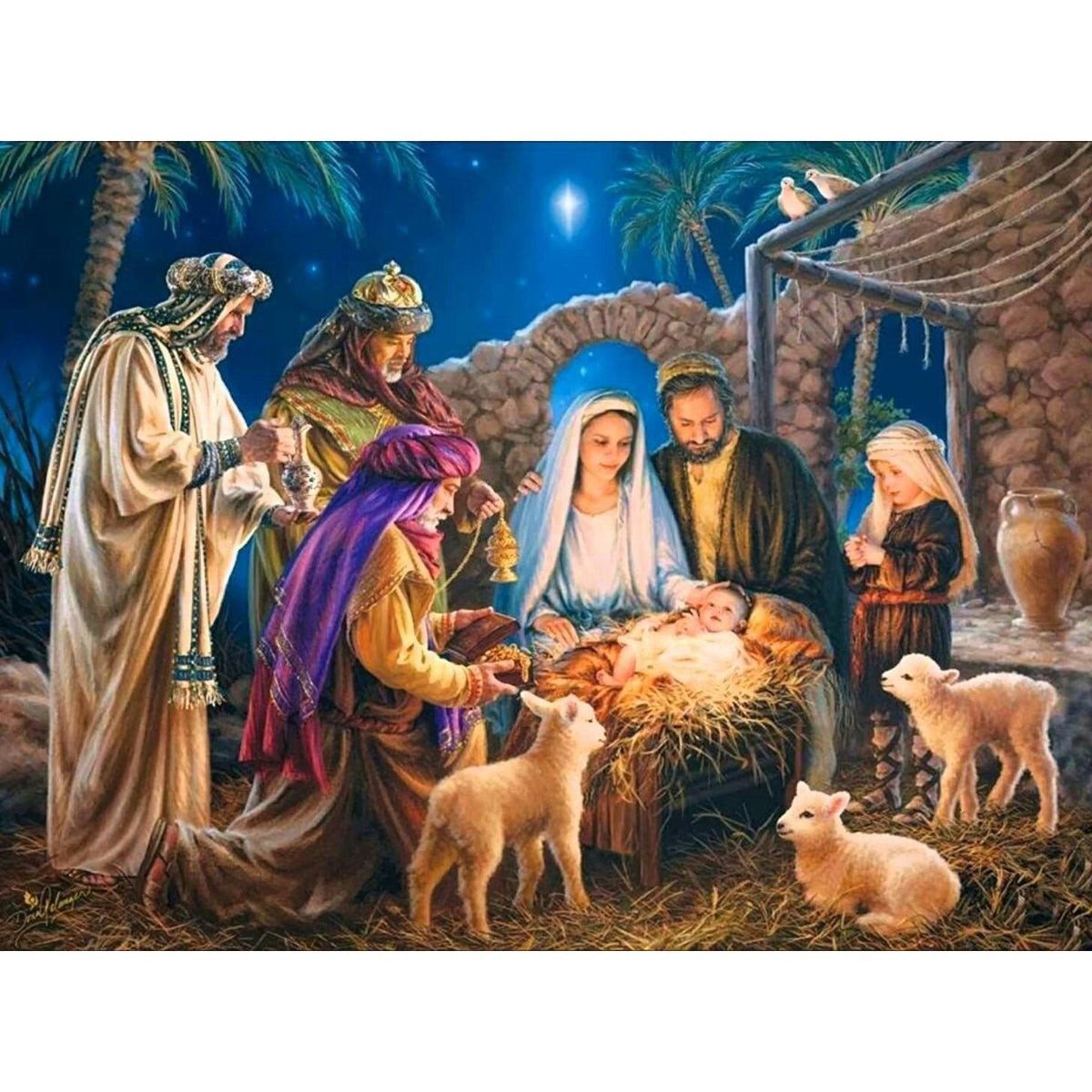 Birth Of Jesus Christ - Religious Diamond Painting, Full Square/Round 5D  Diamonds