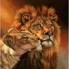 Load image into Gallery viewer, Lion And Lioness DIY Diamond Painting