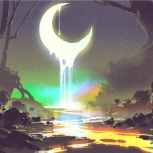Load image into Gallery viewer, Melting Moon And Glowing River DIY Diamond Painting