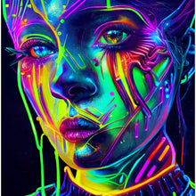 Load image into Gallery viewer, Neon Iridescent Women DIY Diamond Painting