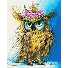 Load image into Gallery viewer, Owl With A Bow DIY Diamond Painting