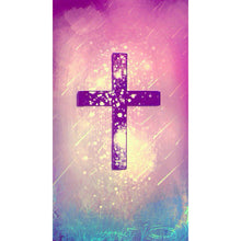 Load image into Gallery viewer, Purple Cross DIY Diamond Painting