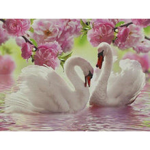 Load image into Gallery viewer, Swans And Roses DIY Diamond Painting
