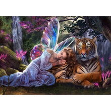 Load image into Gallery viewer, Tiger And A Girl DIY Diamond Painting
