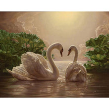 Load image into Gallery viewer, Two Swans In The Water DIY Diamond Painting