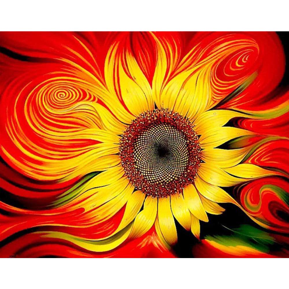 Warped Sunflower DIY Diamond Painting – GemsFlow