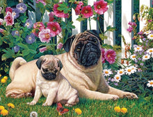 Load image into Gallery viewer, Cute Pug Dog In Garden DIY Diamond Painting