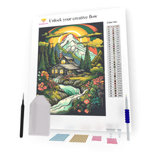 Load image into Gallery viewer, A Cottage at the Bottom of a Mountain DIY Diamond Painting