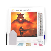 Load image into Gallery viewer, A Knight Against Big Dragon  DIY Diamond Painting