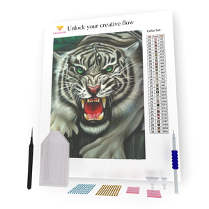 Angry White Tiger DIY Diamond Painting